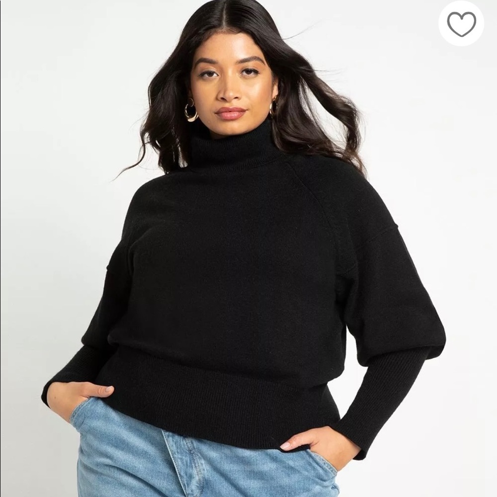 Eloquii Turtleneck Puff Sleeve Sweater